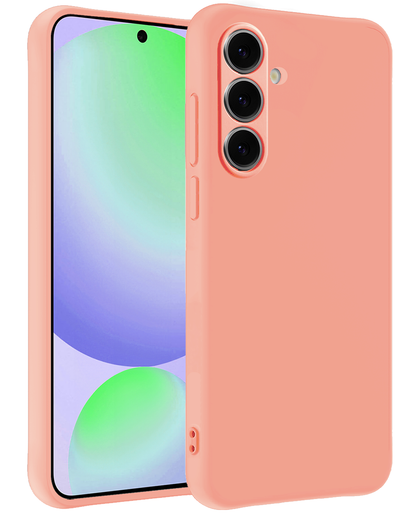 Samsung S24 FE Hoesje Siliconen Backcover Lichtgewicht - Perzik