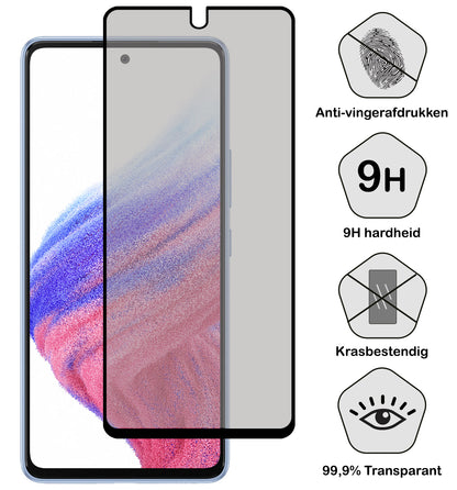 Samsung A53 Screenprotector Gehard Glas - Privacy