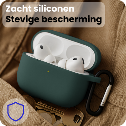 AirPods Pro 3 Hoesje Siliconen Krasbestendig - Donkergroen