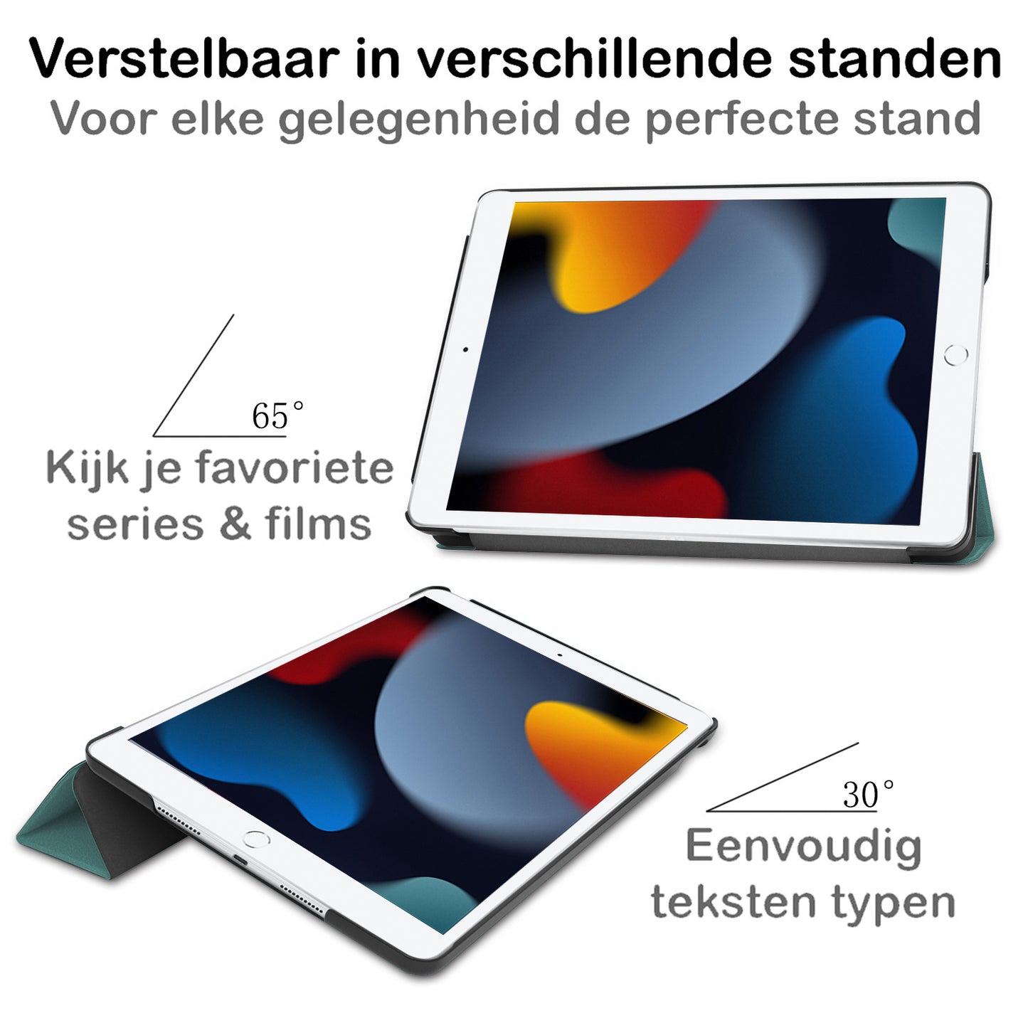 iPad 10.2 2021 Hoesje Book Case - Donkergroen