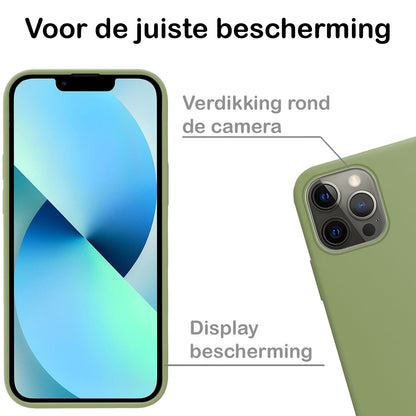 iPhone 13 Pro Max Hoesje Siliconen Backcover Lichtgewicht - Groen