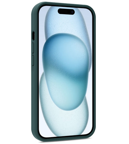 iPhone 15 Pro Hoesje Siliconen Backcover Lichtgewicht - Donkergroen