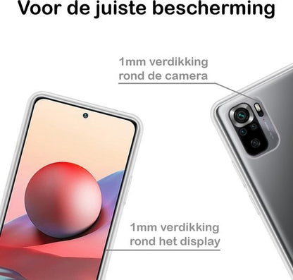 Xiaomi Redmi Note 10S Hoesje Siliconen Backcover Lichtgewicht - Transparant
