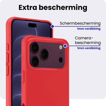 iPhone 18 Pro Hoesje Siliconen Backcover Lichtgewicht - Rood