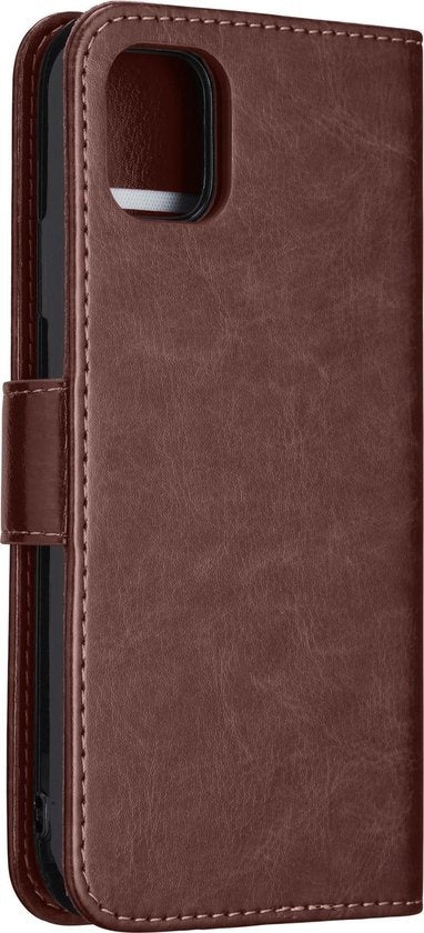 iPhone 12 Hoesje Bookcase Cover Uitneembaar - Bruin