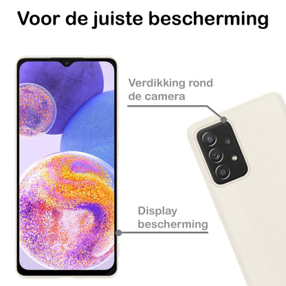 Samsung A23 Hoesje Siliconen Backcover Lichtgewicht - Wit