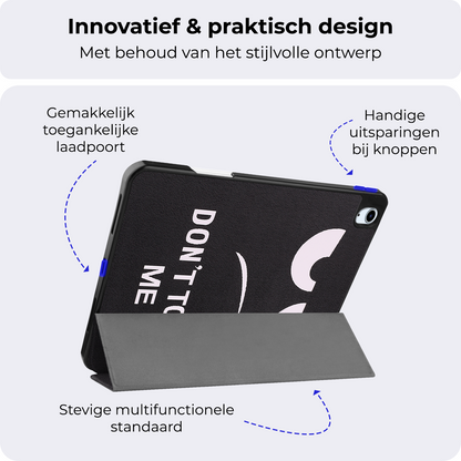 iPad Air 2024 / 2025 (11 inch) Trifold Bookcase Hoes met Penhouder voor Apple Pen - Don't Touch Me