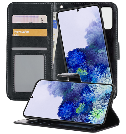 Samsung S20 Plus Hoesje Bookcase Cover Uitneembaar - Zwart