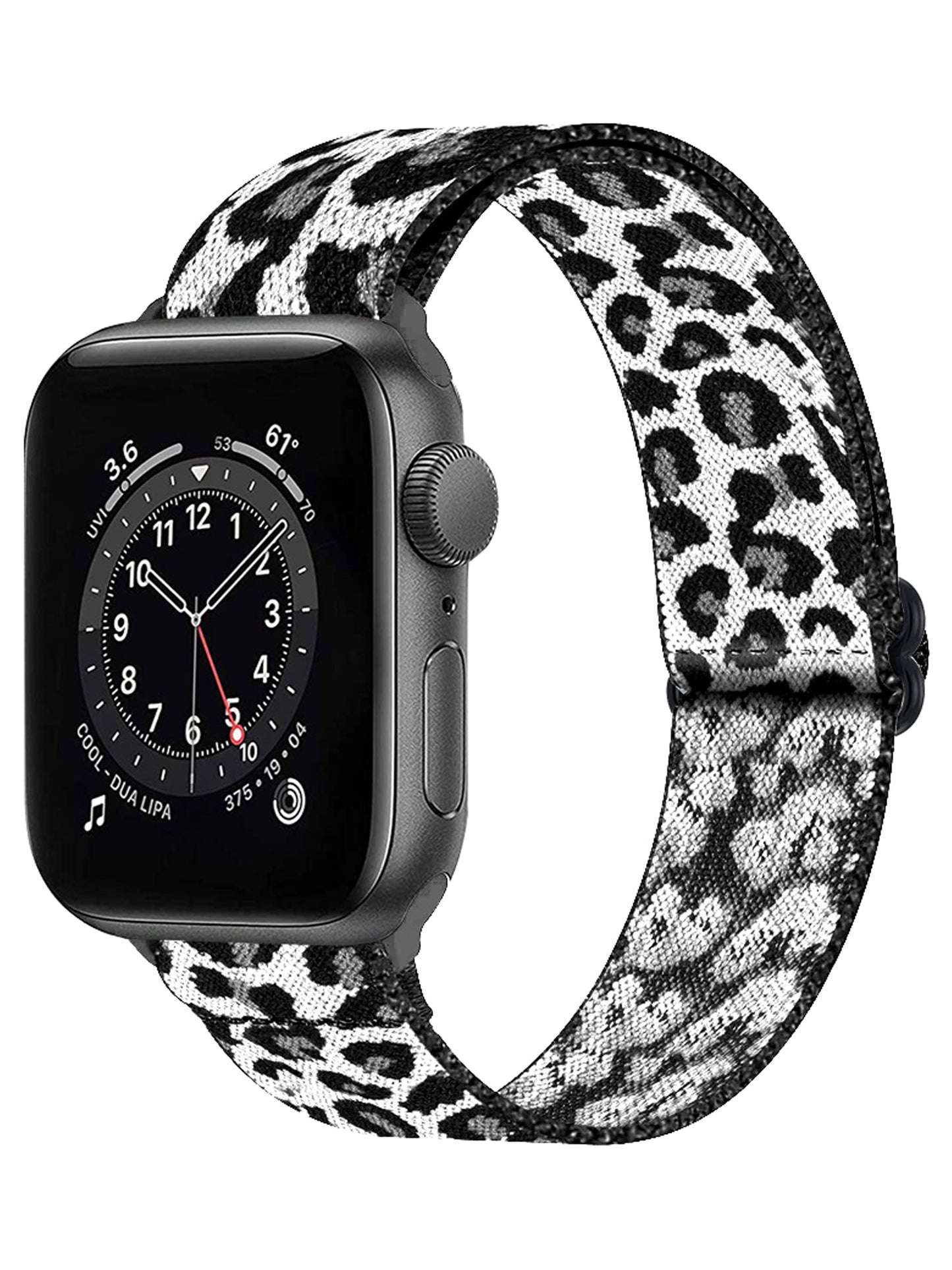 Horloge Bandje Geschikt Voor Apple Watch 1-8 / SE - 42/44/45 mm Bandje Stof - Panter Wit