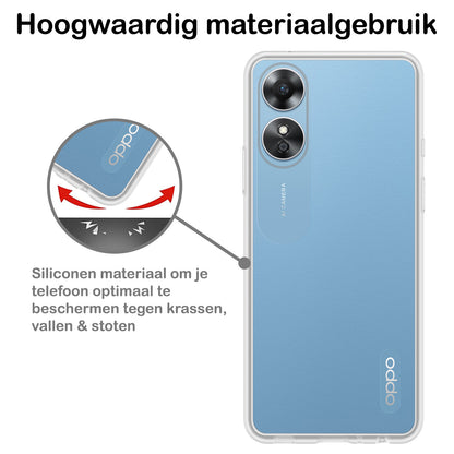 OPPO A17 Hoesje Siliconen Backcover Lichtgewicht - Transparant