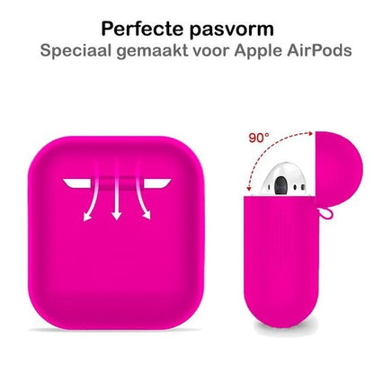 AirPods Hoesje Siliconen met Clip - Roze