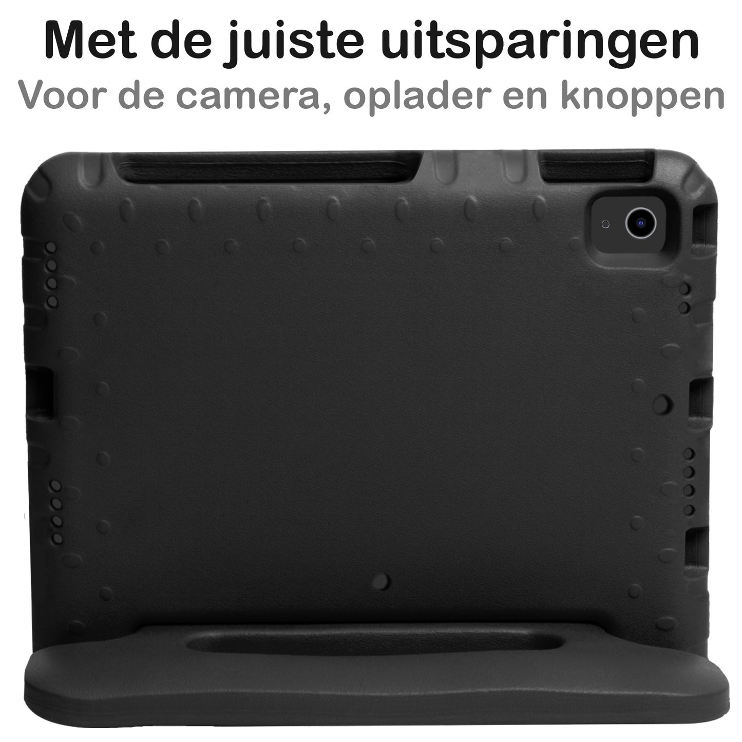 iPad Air 2022 Hoesje Kids Cover Bumper - Zwart