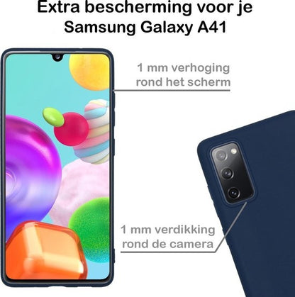 Samsung A41 Hoesje Siliconen - Donkerblauw