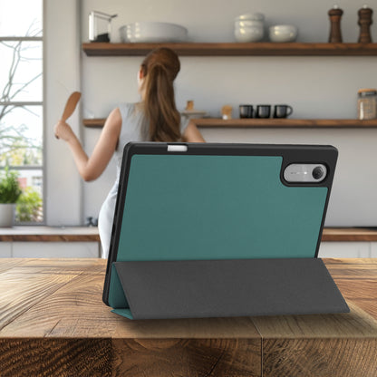 Lenovo Idea Tab Pro Gen 2 Trifold Bookcase Hoes met Penhouder Lenovo Pen - Donkergroen