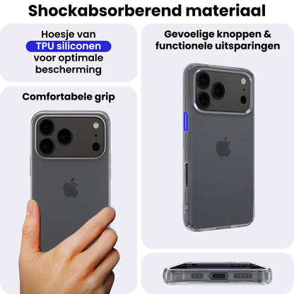 iPhone 17 Pro Max Hoesje Siliconen Backcover Lichtgewicht - Transparant