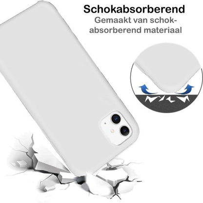iPhone 11 Pro Max Hoesje Siliconen Backcover Lichtgewicht - Wit