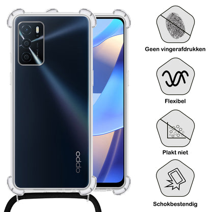 OPPO A16 Hoesje met Koord Backcover Shockproof - Transparant