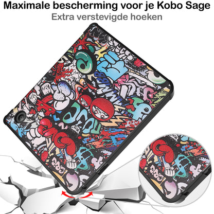 Kobo Libra 2 Trifold Hoesje - Graffity