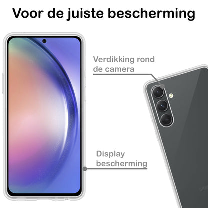 Samsung A54 Hoesje Siliconen Backcover Lichtgewicht - Transparant