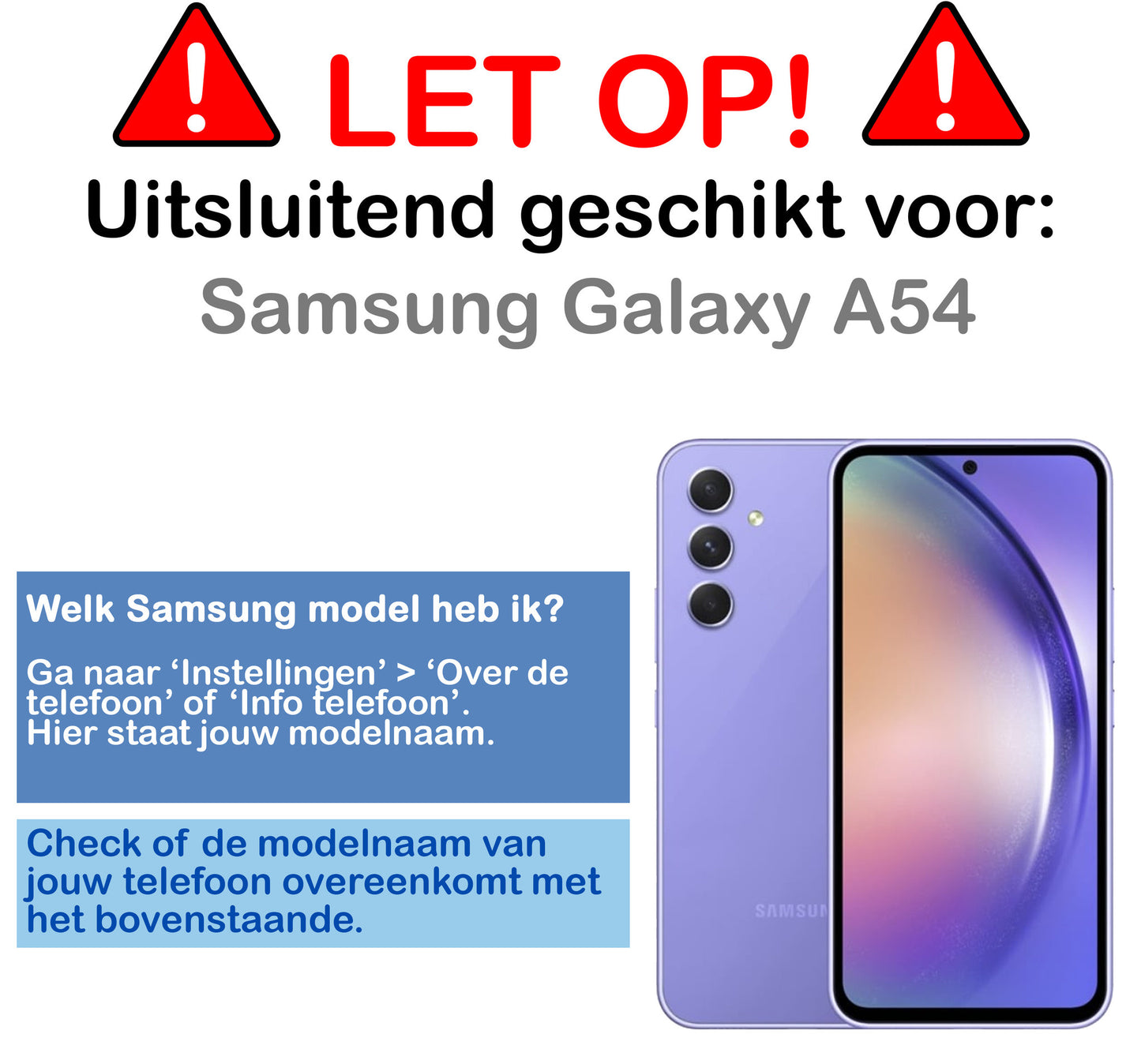 Samsung A54 Hoesje Book Case Kunstleer - Donkerblauw