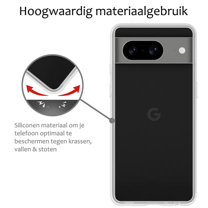 Google Pixel 8 Hoesje Siliconen Backcover Lichtgewicht - Transparant