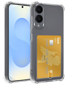 Samsung S25 Edge Hoesje Kaarthouder Backcover Shockproof - Transparant