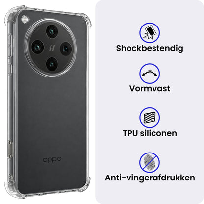 OPPO Find X8 Pro Hoesje Shockproof Backcover Siliconen - Transparant
