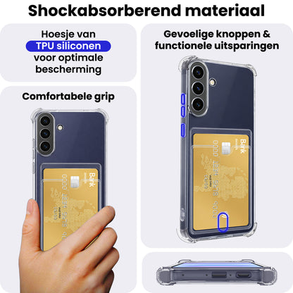 Samsung A57 Hoesje Kaarthouder Backcover Shockproof - Transparant