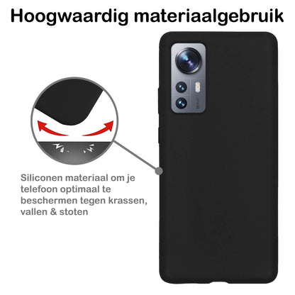 Xiaomi 12 Pro Hoesje Siliconen - Zwart