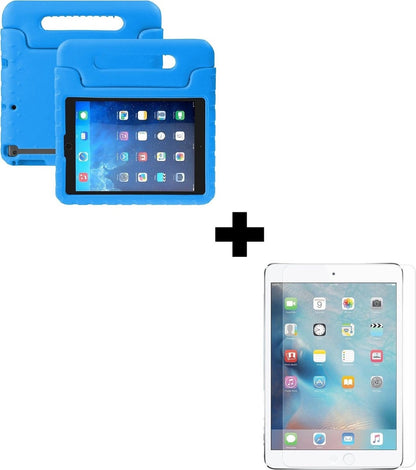 iPad 2 Hoesje Kids Cover Bumper Met Screenprotector - Blauw