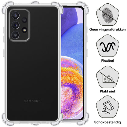 Samsung A23 Hoesje Shock Proof Siliconen - Transparant