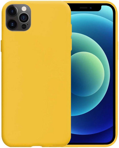 iPhone 12 Pro Max Hoesje Siliconen Backcover Lichtgewicht - Geel