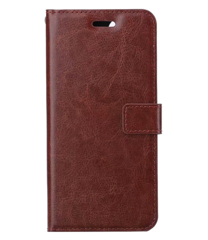 iPhone 14 Hoesje Bookcase Cover met Kaarthouder - Bruin