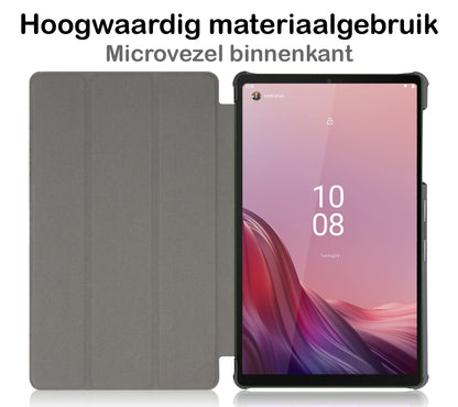 Lenovo Tab M9 Trifold Bookcase Hoes - Zwart