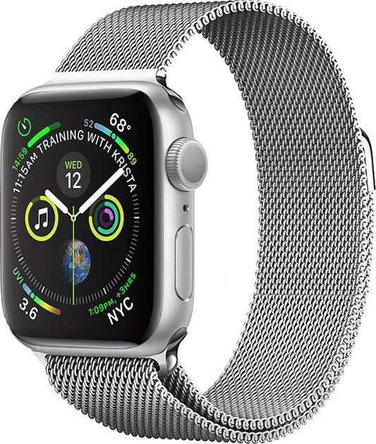 Milanese Horlogeband Geschikt voor Apple Watch 42/44 mm Bandje Milanees - Polsbandje Met Magneetsluiting Geschikt voor Apple Watch 42/44 mm Bandje Milanees - Zilver