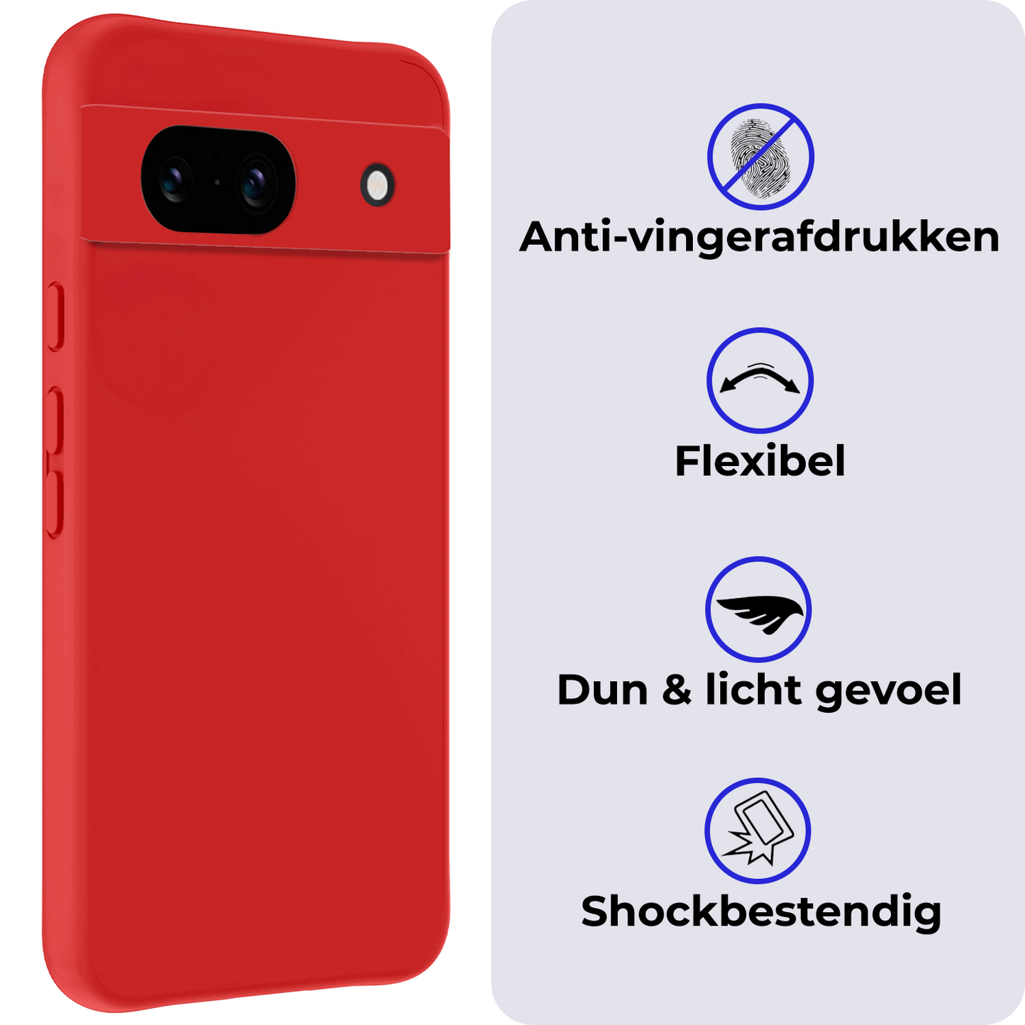 Google Pixel 8a Hoesje Siliconen - Rood