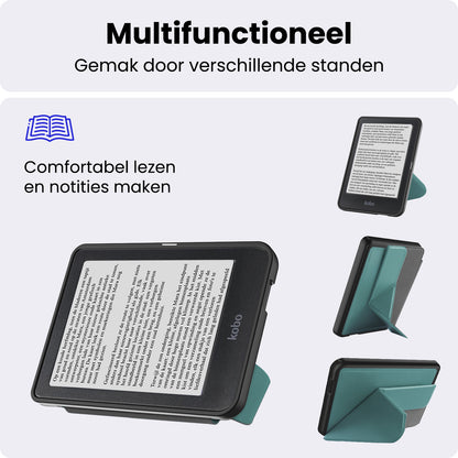 Kobo Nia Trifold Bookcase Hoes - Donkergroen