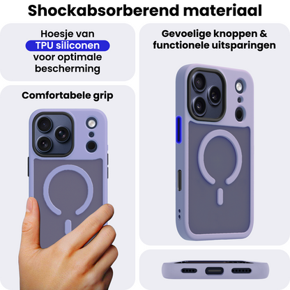 iPhone 17 Pro Hoesje Geschikt voor Magsafe Backcover Shockproof - Lila