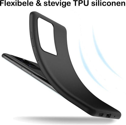 Samsung S20 Ultra Hoesje Siliconen Backcover Lichtgewicht - Zwart