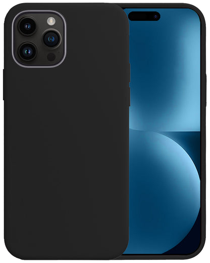iPhone 15 Pro Max Hoesje Siliconen Backcover Lichtgewicht - Zwart
