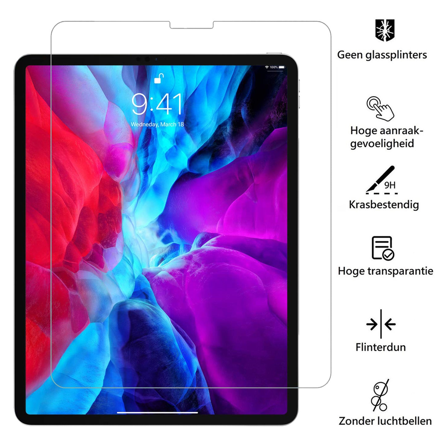 Screenprotector Geschikt voor iPad Pro 12.9 inch 2020 Screenprotector Glas