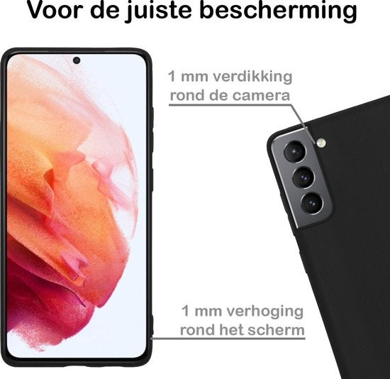 Samsung S21 Hoesje Siliconen - Zwart