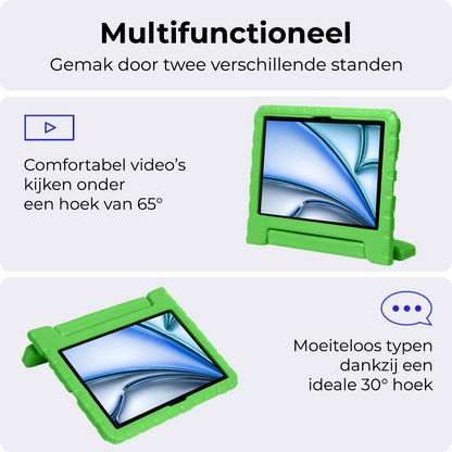 iPad Air 2024 / 2025 (11 inch) Kinderhoes Shockabsorberend Foam - Groen