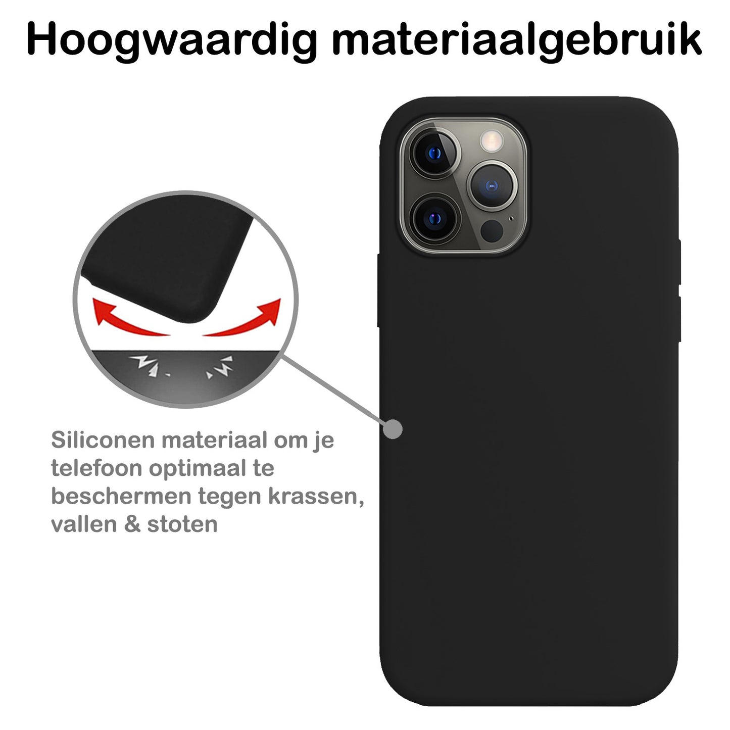 iPhone 13 Pro Hoesje Siliconen - Zwart