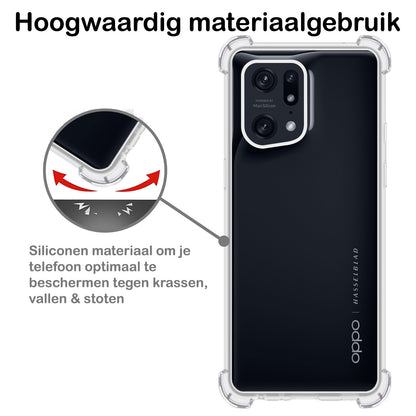 OPPO Find X5 Pro Hoesje Shockproof Backcover Siliconen - Transparant