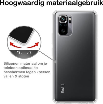Xiaomi Redmi Note 10S Hoesje Siliconen Backcover Lichtgewicht - Transparant