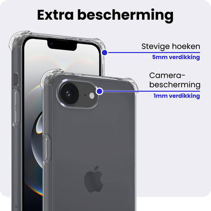 iPhone 16e Hoesje Shockproof Backcover Siliconen - Transparant