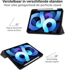 iPad Air 2020 Trifold Bookcase Hoes met Penhouder voor Apple Pen - Grijs