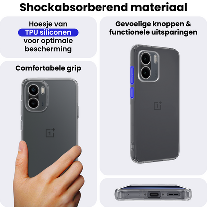 OnePlus 15R Hoesje Siliconen Backcover Lichtgewicht - Transparant