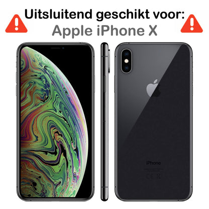 iPhone X Hoesje met Ingebouwde Screen Protector - Zwart